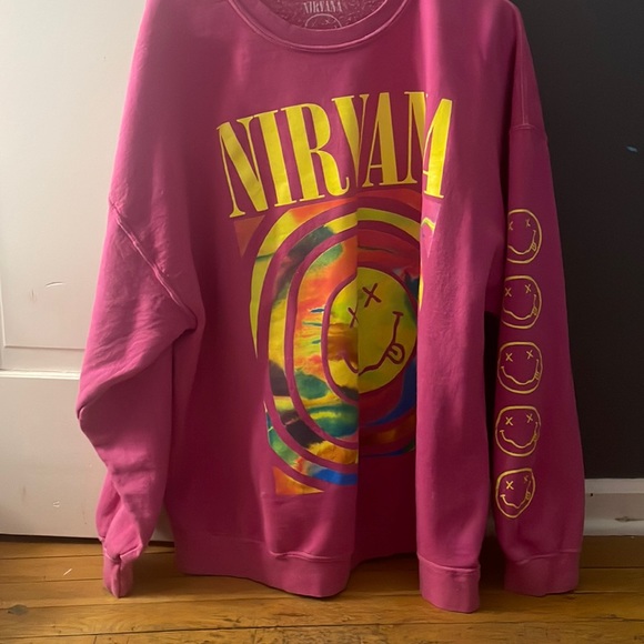 Urban Outfitters Tops - Pink nirvana sweatshirt from urban outfitters